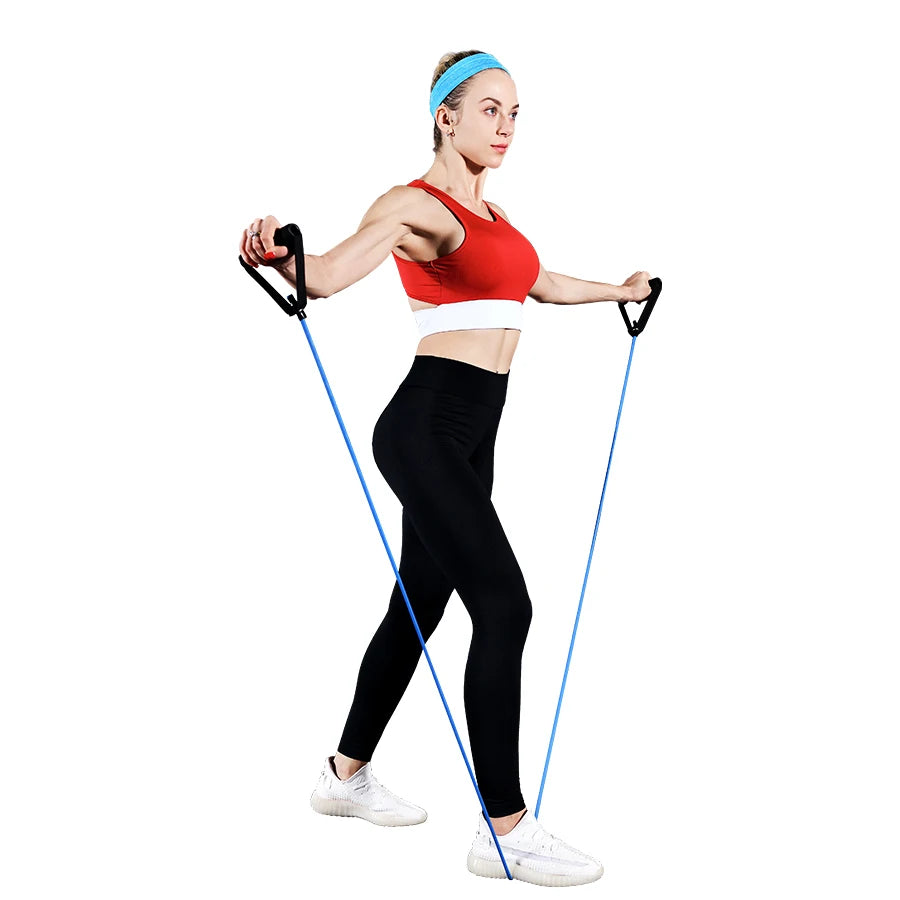 5 Levels Resistance Bands with Handles | Elastic Fitness Tube Bands for Strength Training & Workouts