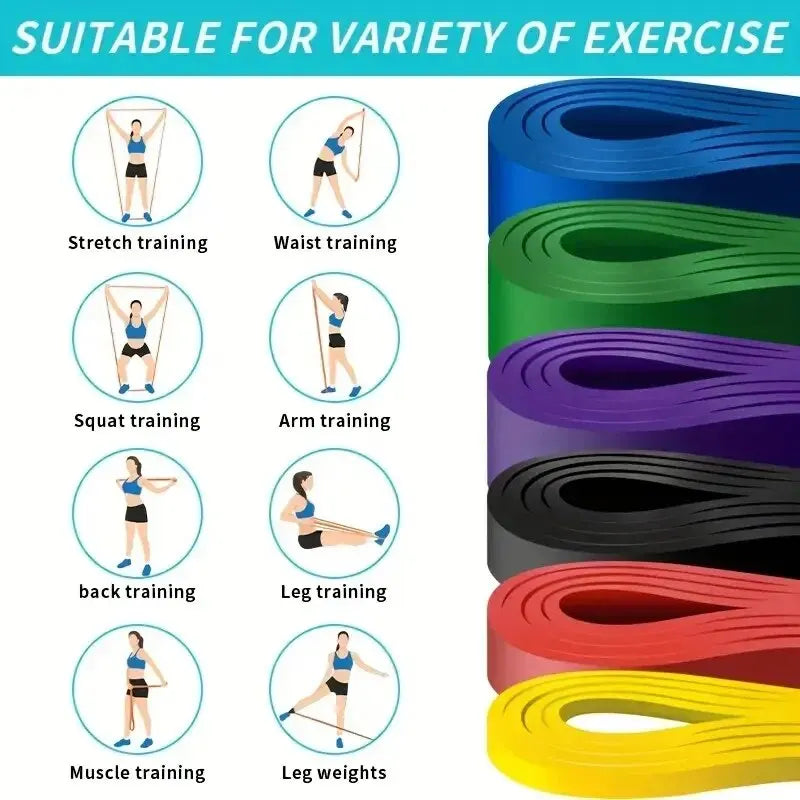 1/5pcs TPE Elastic Resistance Bands Strength Training Yoga Fitness Latex Pull-Up Thick Loop Hip Circle