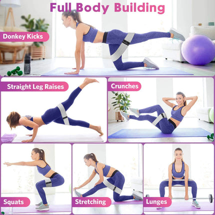 Fabric Resistance Hip & Booty Bands – Glute, Thigh, Squat, and Stretch Fitness Loops | Yoga & Gym Workout Equipment