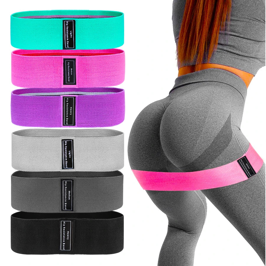 Fabric Resistance Hip & Booty Bands – Glute, Thigh, Squat, and Stretch Fitness Loops | Yoga & Gym Workout Equipment